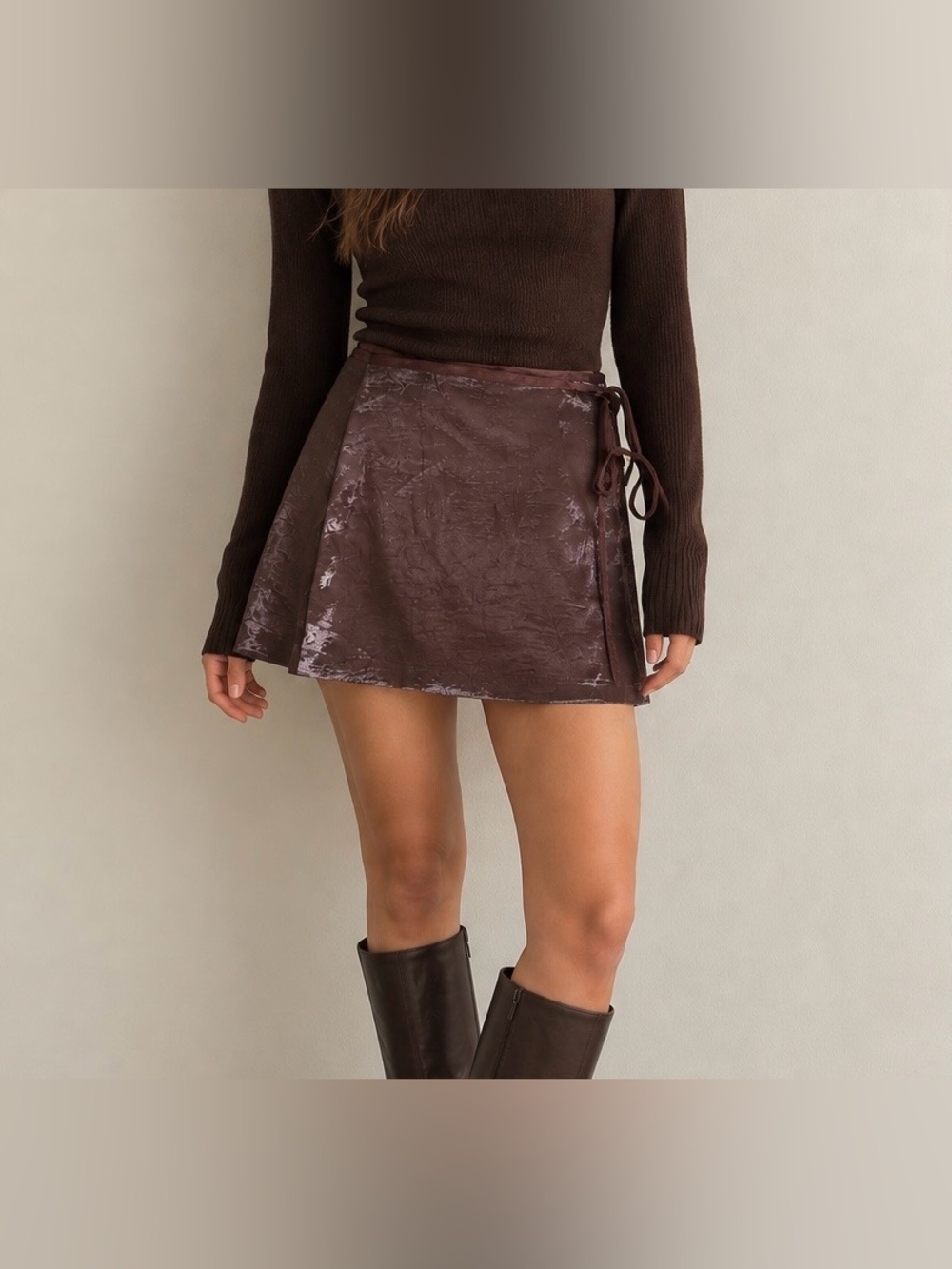 Urban Outfitters Paris Satin Wrap Mini Skirt- Size Small